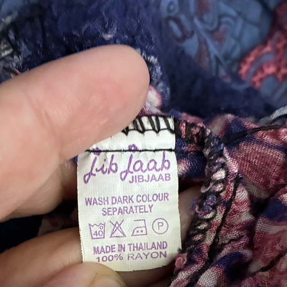 JIBJAAB Bohemian Multicolor Harem  Festival Hippie Wide Leg Pants OS - Picture 11 of 13